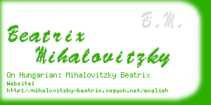 beatrix mihalovitzky business card